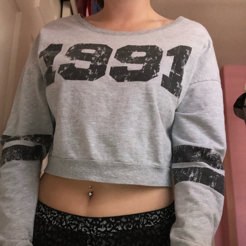 Grey Crop Top